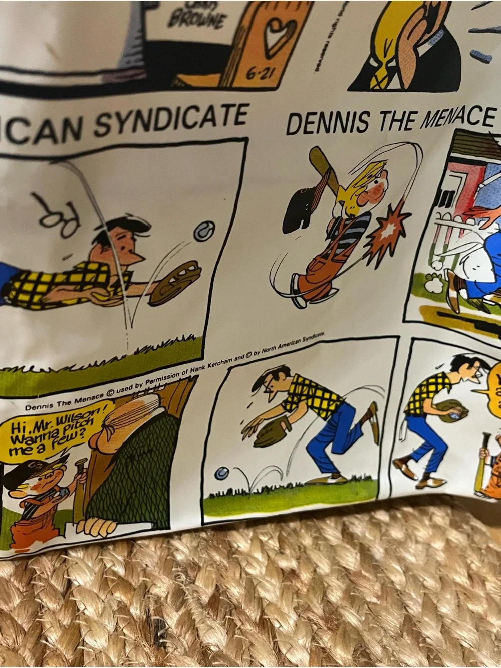 Comic-Strip Print Duffel Bag - Navy Trim